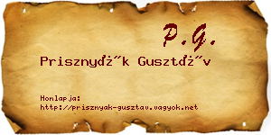 Prisznyák Gusztáv névjegykártya